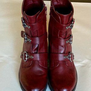 Women's SO Burgundy Combat Boots Size 9 Med